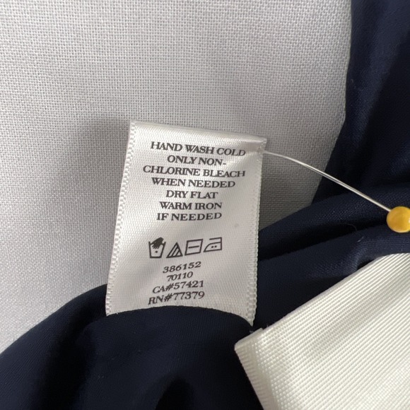 Ann Taylor Blouse Womens 14 Navy Blue Button Up Long Sleeve Capsule Wardrobe - Picture 6 of 13